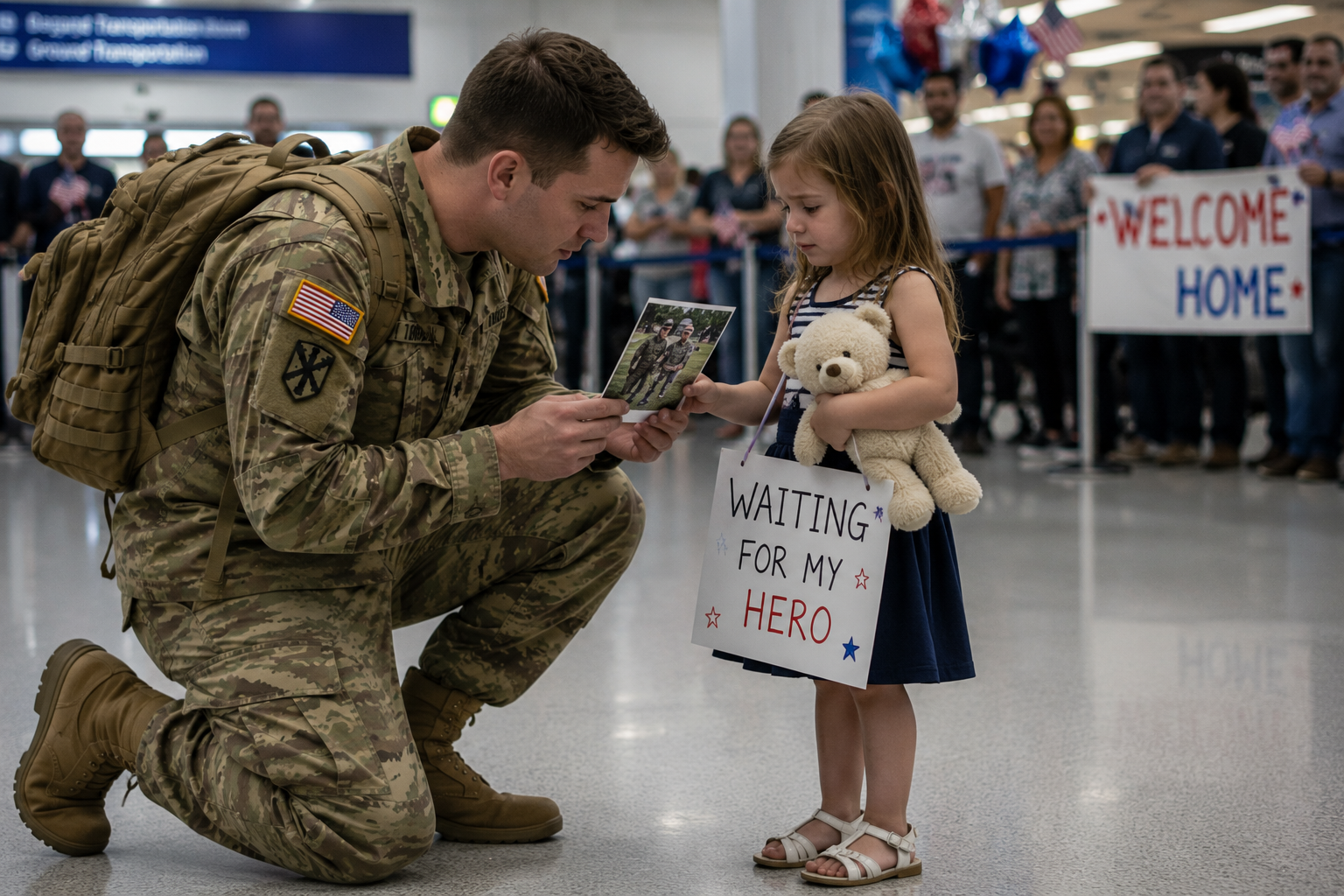 The Soldier Froze After Seeing the Little Girl’s Photo at the Airport