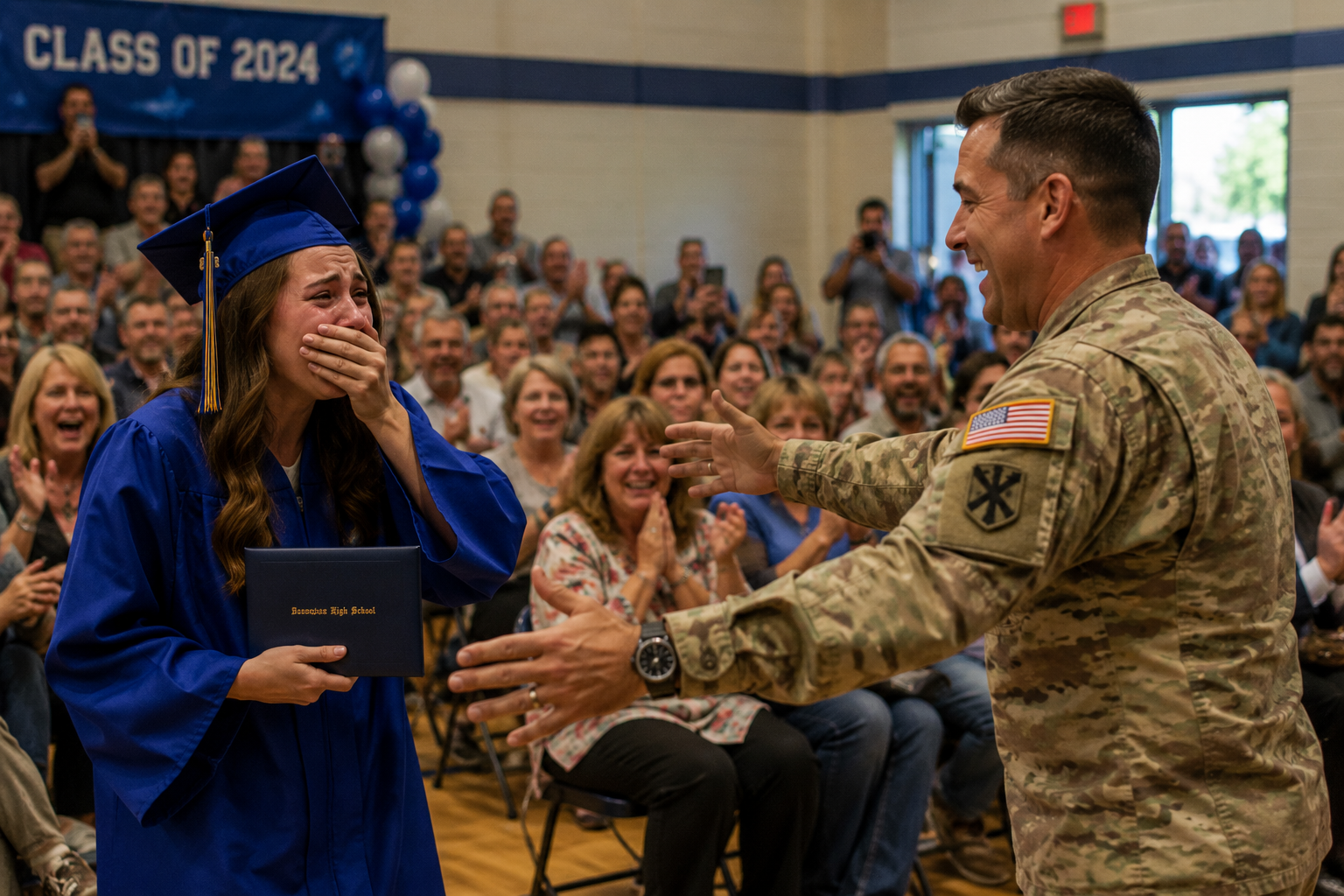 The Soldier Arrived at His Daughter’s Graduation Seconds Before It Ended