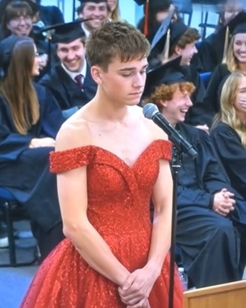 On Graduation Night, My Son Walked Onto the Stage Wearing an Outfit No One Expected—Then He Revealed the Real Reason Behind It, Leaving the Entire Auditorium in Complete Silence