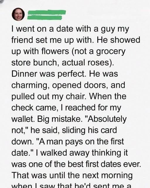 My Date Paid for Dinner — But What Happened Next Left Me Shocked!