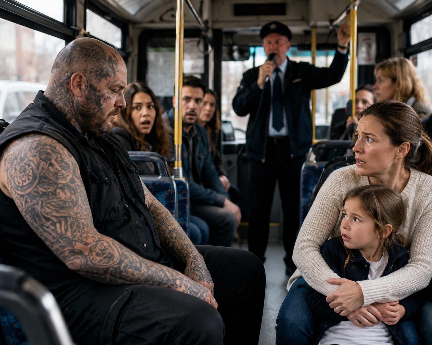 Everyone Judged the Giant Tattooed Man — Until the Bus Driver Spoke