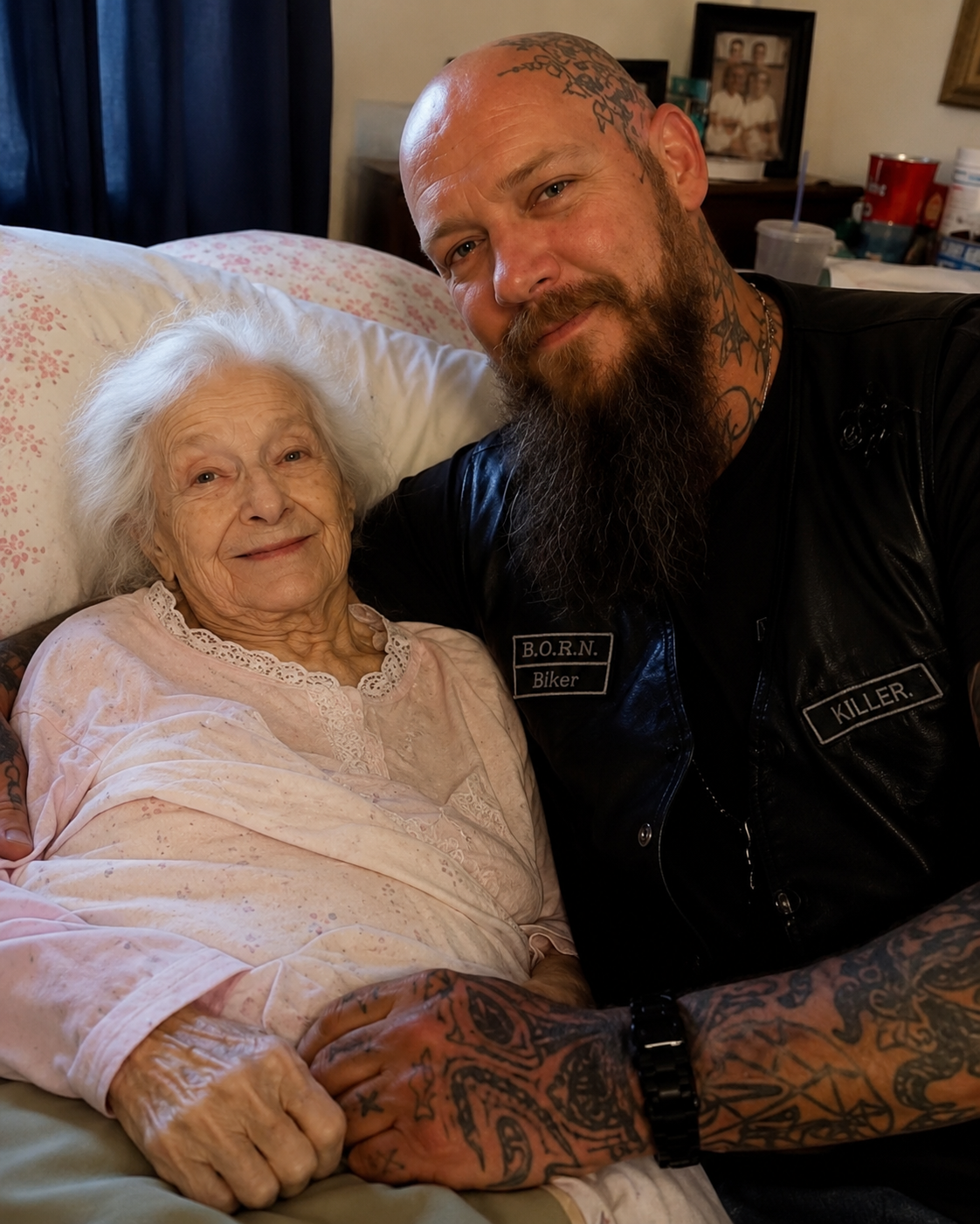 My 81-Year-Old Mother Hired a Heavily Tattooed Biker as Her Caregiver – When I Found Out Why, My Knees Gave Out Right There