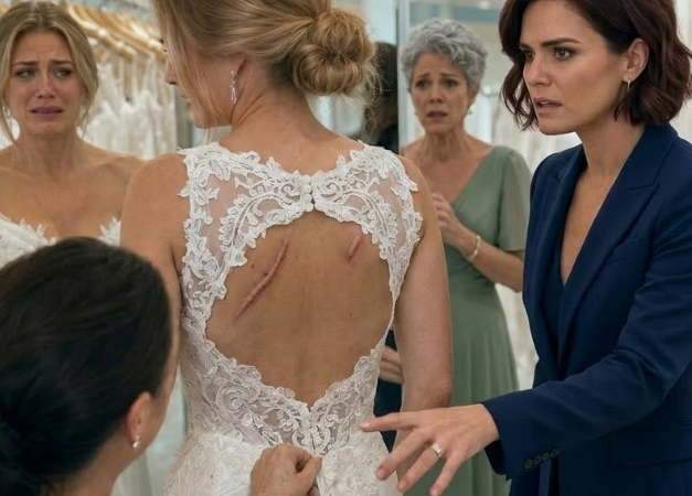 Full story : At the bridal boutique, my younger sister stepped out in her wedding gown. But when the seamstress lowered the zipper, my heart stopped. Fresh dark marks covered her back.