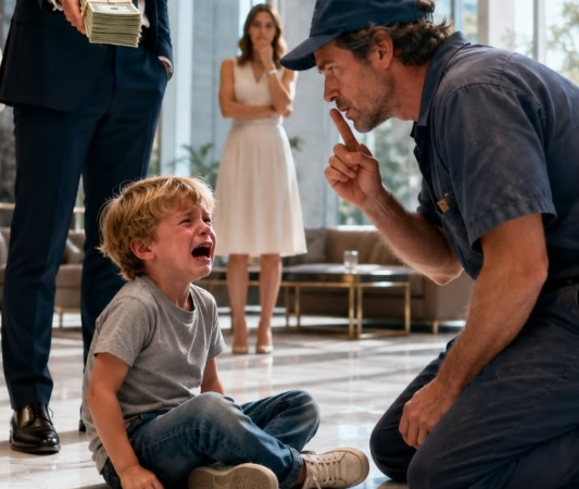 Full story: The billionaire CEO offered $750,000 to calm her screaming son, but the janitor only whispered one word
