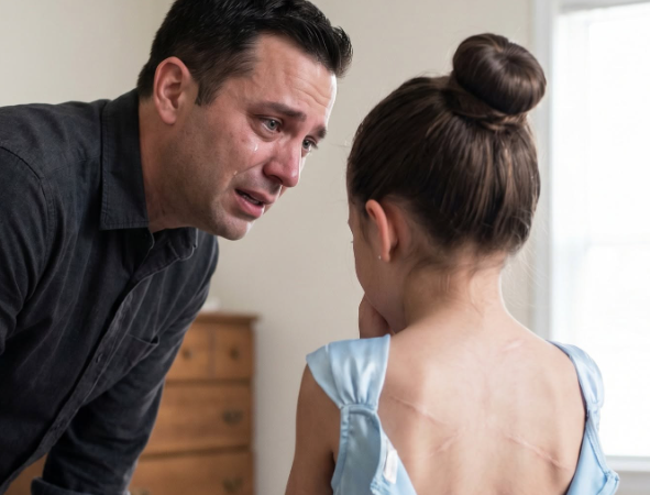 Full part: My 8-year-old daughter sent me a text saying, “DAD, COME TO MY ROOM. JUST YOU.”—then she turned around and showed me the handprints covering her back. I thought I was taking her to a piano recital that day, until one terrifying secret exposed the people she had been afraid of all along…