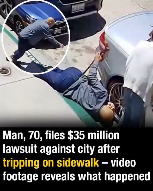 Man, 70, files $35 million lawsuit against city after tripping on sidewalk – video footage reveals what happened