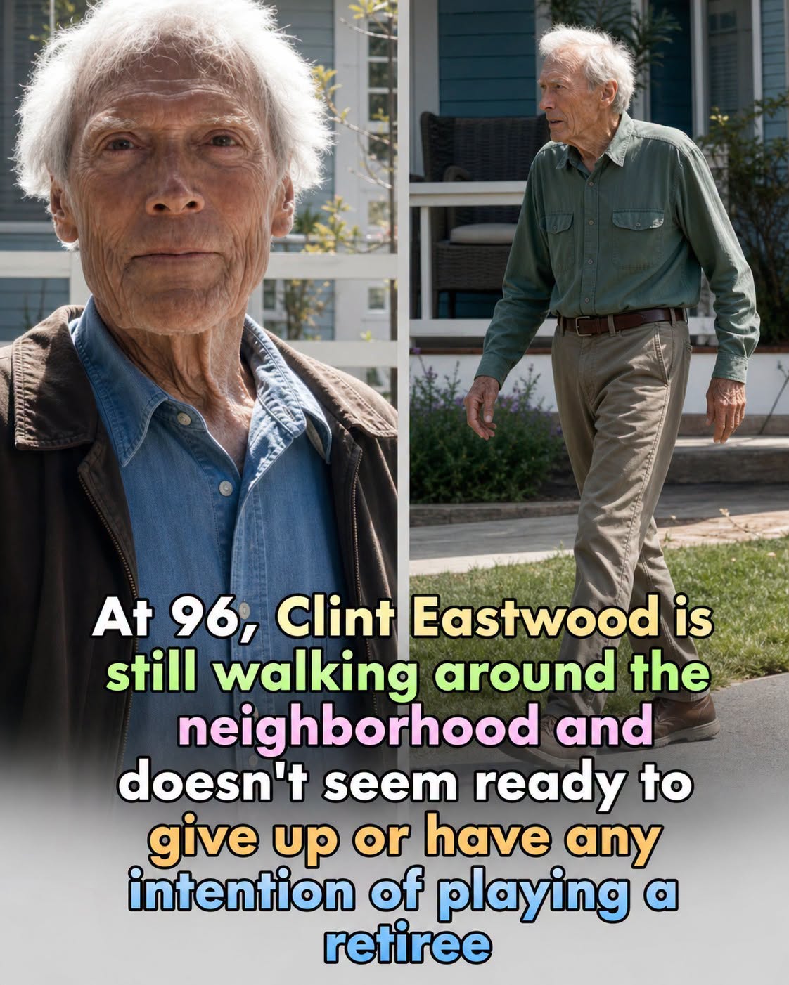At 96, Clint Eastwood still walks around the neighborhood and shows no sign of giving up or intending to play the part of a retiree